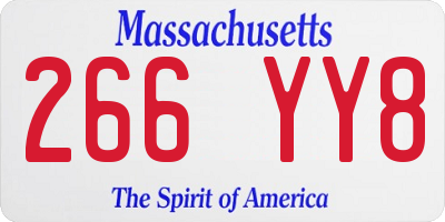 MA license plate 266YY8