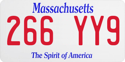 MA license plate 266YY9