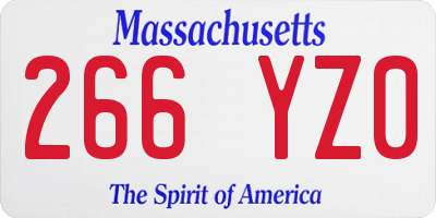 MA license plate 266YZ0