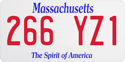 MA license plate 266YZ1