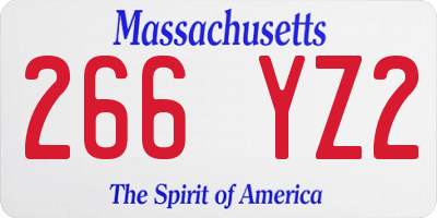 MA license plate 266YZ2