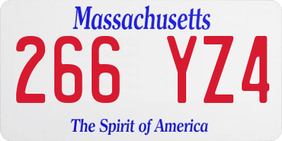 MA license plate 266YZ4