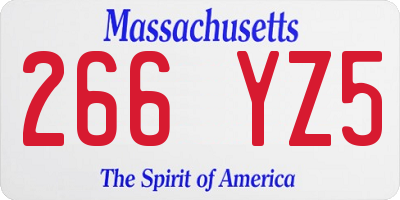 MA license plate 266YZ5