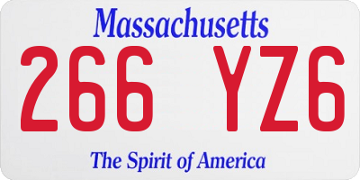 MA license plate 266YZ6