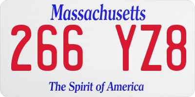MA license plate 266YZ8