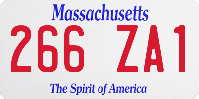 MA license plate 266ZA1