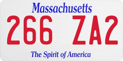 MA license plate 266ZA2