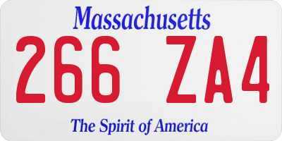 MA license plate 266ZA4