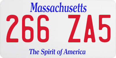 MA license plate 266ZA5