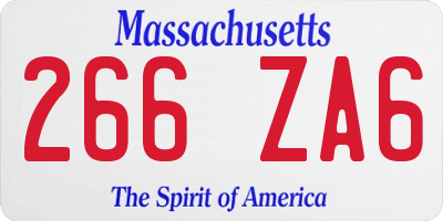 MA license plate 266ZA6