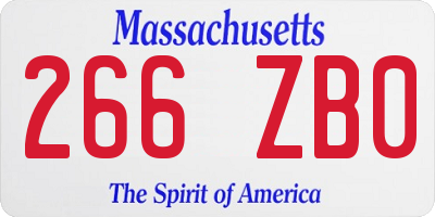 MA license plate 266ZB0
