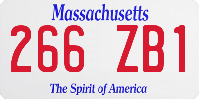 MA license plate 266ZB1
