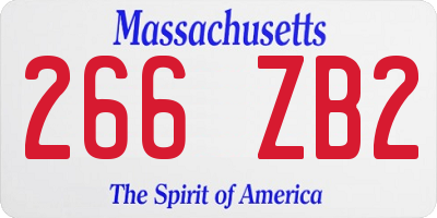 MA license plate 266ZB2