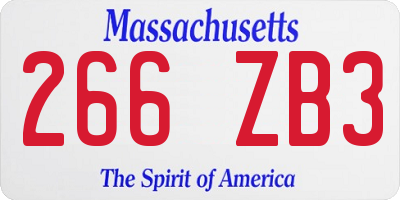 MA license plate 266ZB3
