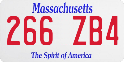 MA license plate 266ZB4