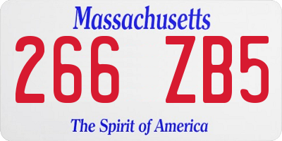 MA license plate 266ZB5
