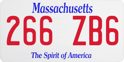 MA license plate 266ZB6