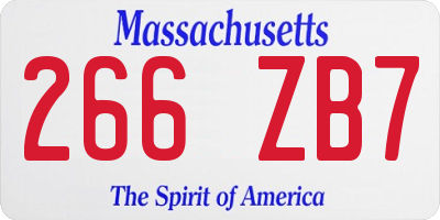 MA license plate 266ZB7