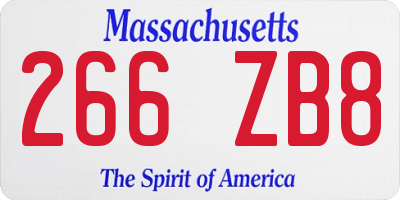 MA license plate 266ZB8
