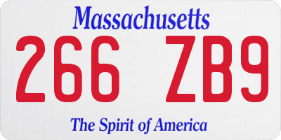 MA license plate 266ZB9