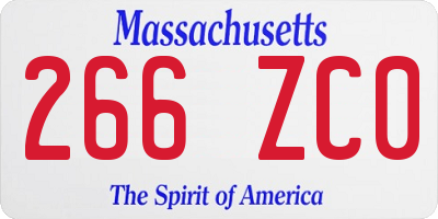 MA license plate 266ZC0