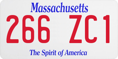 MA license plate 266ZC1