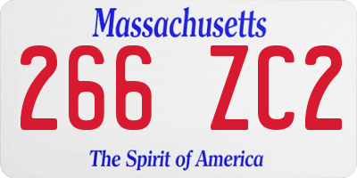 MA license plate 266ZC2