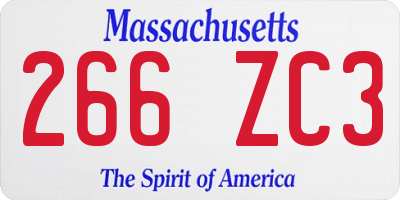 MA license plate 266ZC3