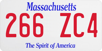 MA license plate 266ZC4