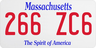 MA license plate 266ZC6
