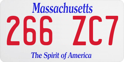MA license plate 266ZC7