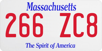 MA license plate 266ZC8