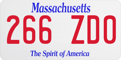 MA license plate 266ZD0