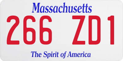 MA license plate 266ZD1