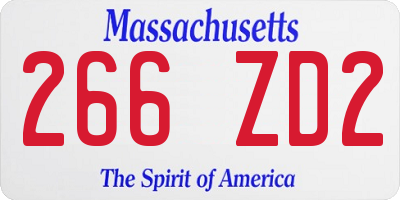 MA license plate 266ZD2