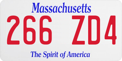 MA license plate 266ZD4