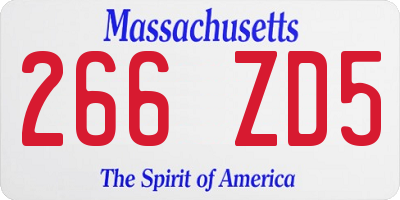 MA license plate 266ZD5