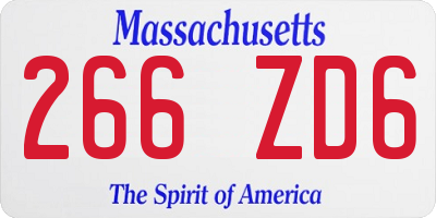 MA license plate 266ZD6