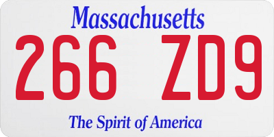 MA license plate 266ZD9