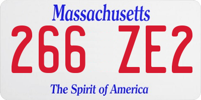 MA license plate 266ZE2