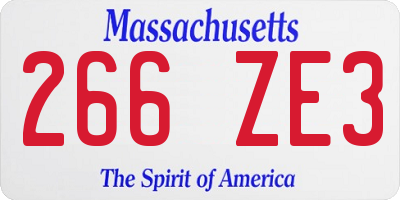 MA license plate 266ZE3