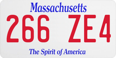 MA license plate 266ZE4