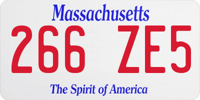 MA license plate 266ZE5