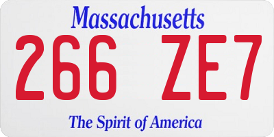 MA license plate 266ZE7
