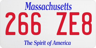 MA license plate 266ZE8