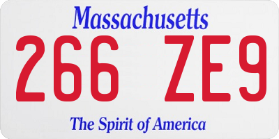 MA license plate 266ZE9