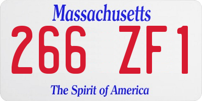 MA license plate 266ZF1