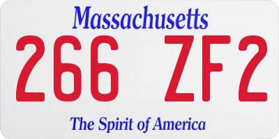 MA license plate 266ZF2