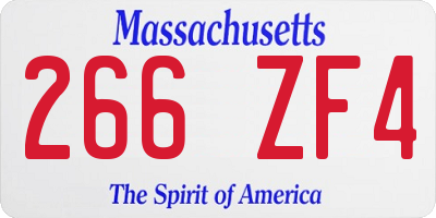 MA license plate 266ZF4
