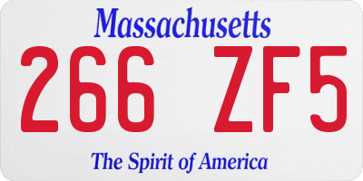 MA license plate 266ZF5